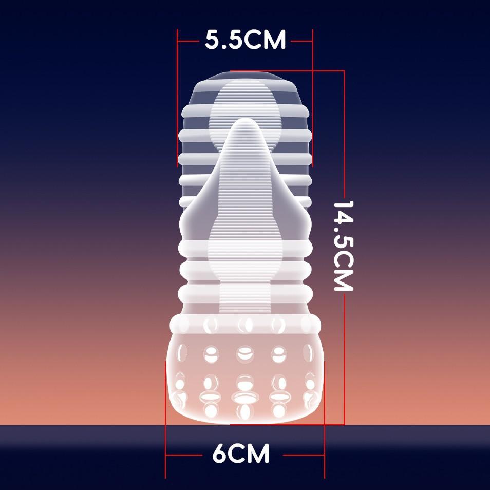 Hand Held Transparent Masturbator Realistic Vagina Blowjobs Deep Throat Stimulator for Men Dick Glans Trainer Massager Sex Toys