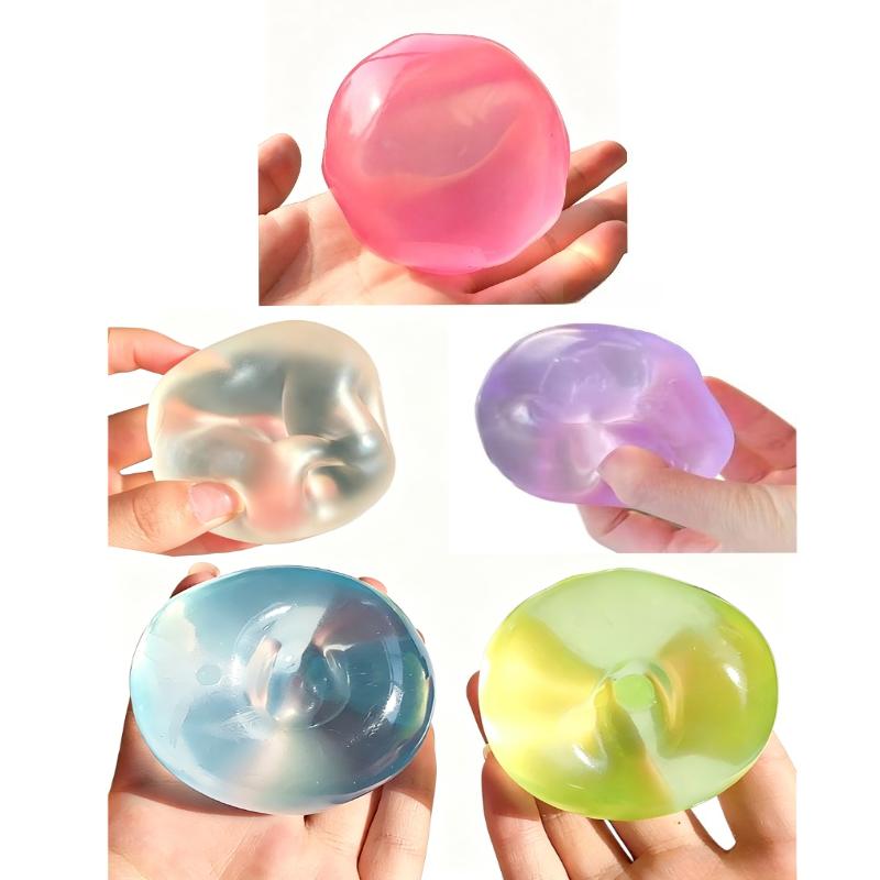 Soft and Malleable Mochi Squeezable Toy Transparent Coconut Oil Maltose Squeezable Toy Fun Stress-Relief Sensory Toy Adult Gift