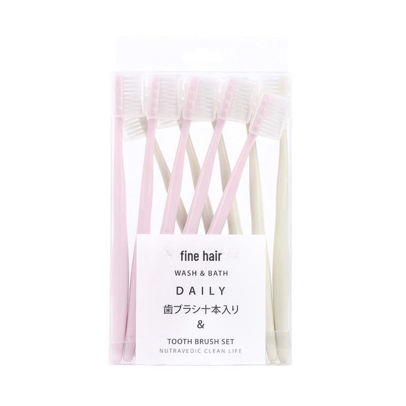 

Набор зубных щеток для взрослых с мягкой щетиной MUJI Macaron в японском стиле (10-Pack) R7666 with LOGO