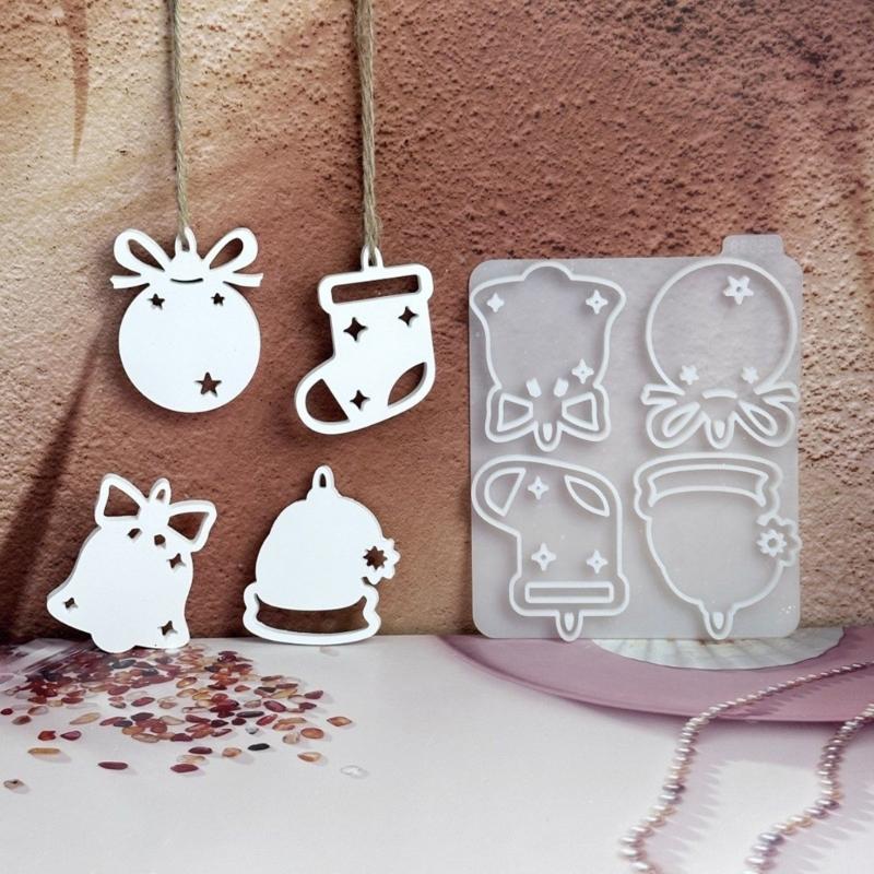 Christmas Themed Figurines Mold Silicone Texture for Handmade Ornaments Holiday Decorating and Creative Art Projects