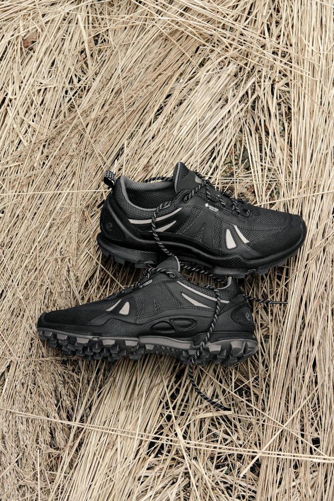 ECCO BIOM C-TRAIL M Men's Genuine Leather Sneakers with GORE-TEX Waterproofing, Black/Black, Size 24.5cm, 3E, 80346451094