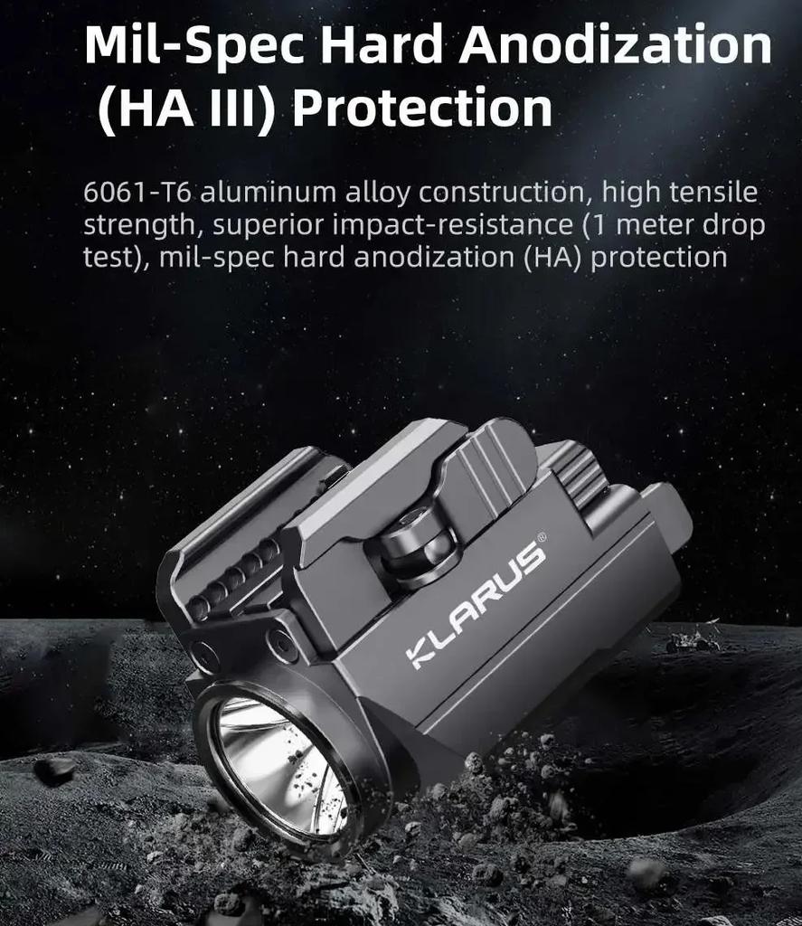 Original Klarus GL2 Tactical Flashlight 2 in 1 Combo 1000 Lumens H351D LED Hunting Light for Glock Quick Detach Multiple Rails