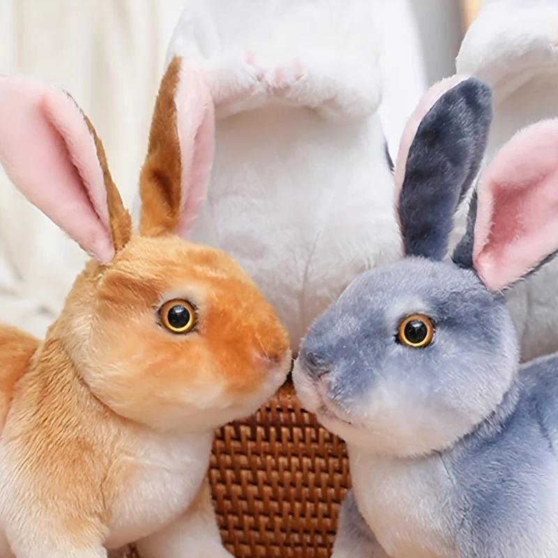 1pc Simulation Bunny Plush Doll Easter Bunny Party Gifts Home Decorating Ornaments Cute Figurines Photography Decoration Props