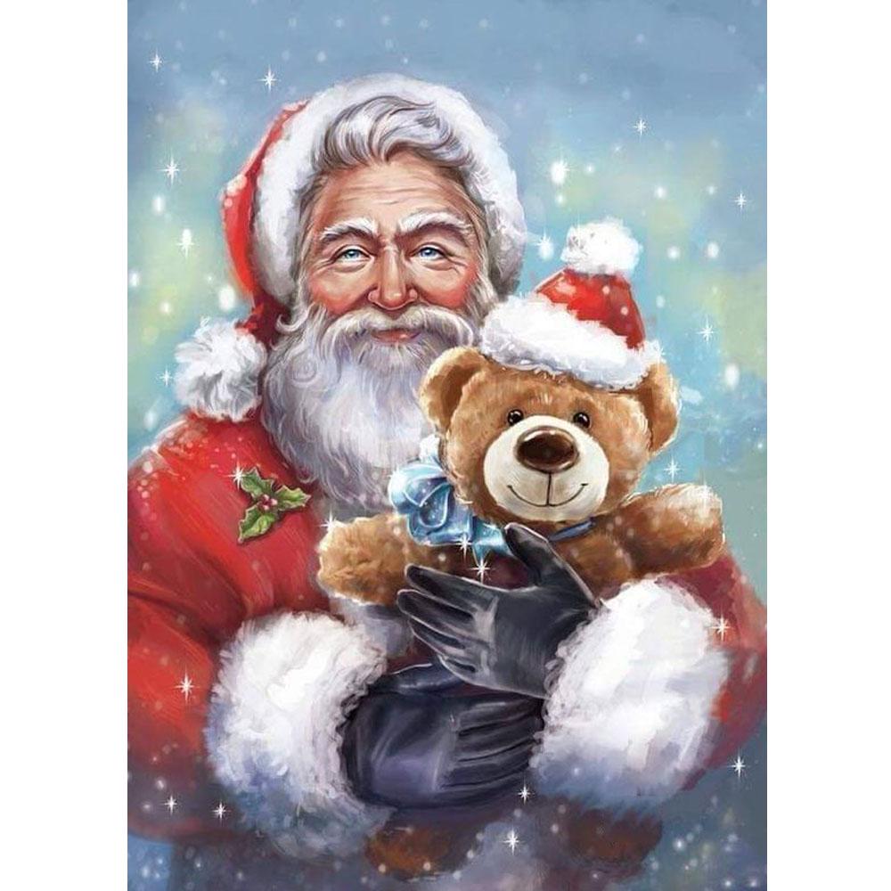 Diamond Painted Santa 5D DIY Diamond Full Circle Diamond Embroidery Snowman Mosaic Home Decoration Gift