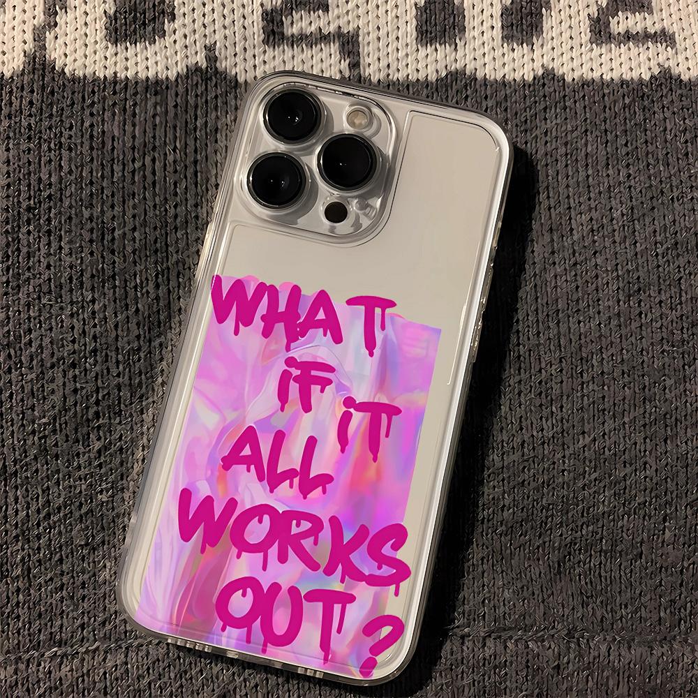 

Pink Graffiti Slogan Clear Case Art Phone Case for iPhone 17 16 15 14 13 12 11 16E Series Pro Max Plus Double Layer Protection iphone 15 Pro