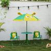 Garden Furniture Set for Children, Chairs, Table, Parasol, Bee Design, Green+Yellow