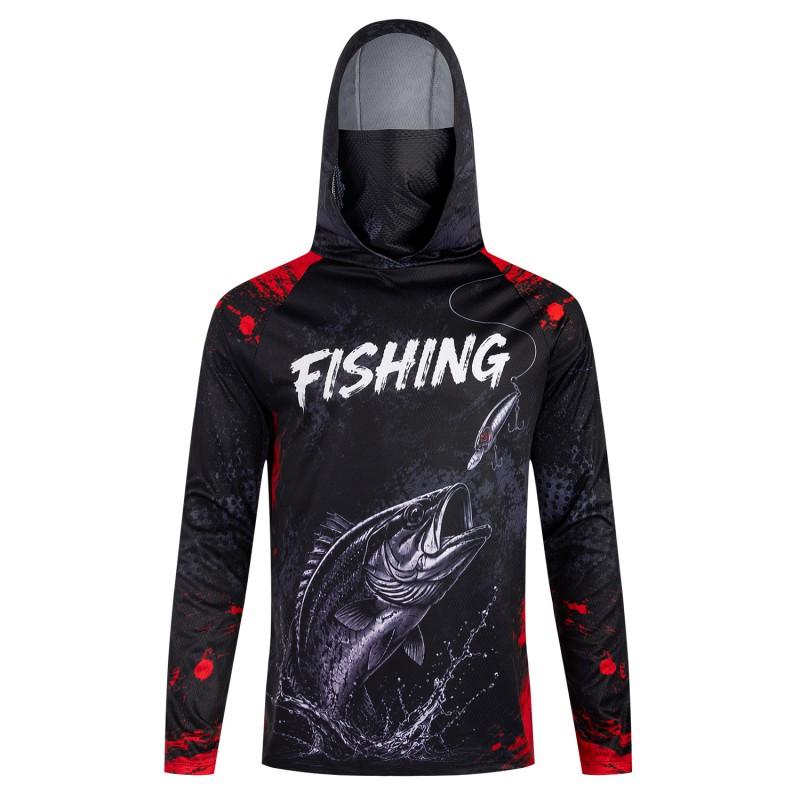 Quick-Dry Breathable Fishing Shirt Long Sleeve Hooded UV Protection Outdoor Sport Apparel Men Fall