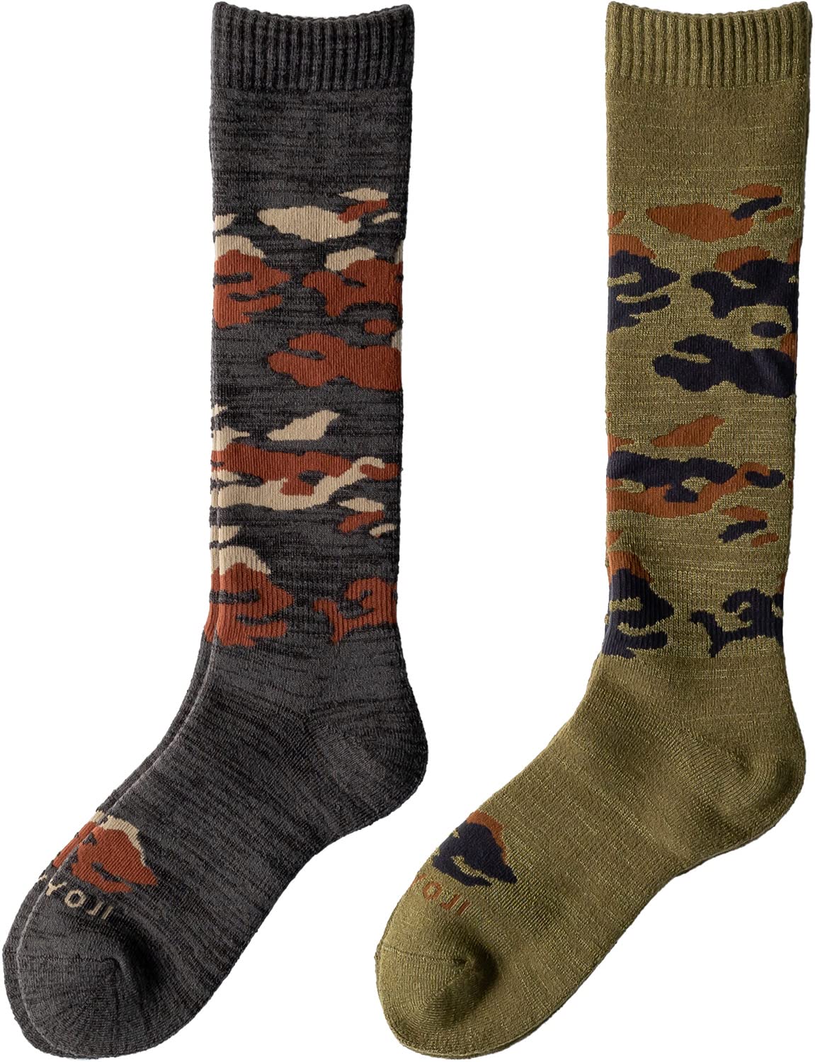 

Chiyoji Socks Sizes Camouflage Camouflage Made in Japan Men s Ski/Snowboard Socks, 2-Pair Set, 25-27cm, Khaki/Brown & Charcoal/Brown,