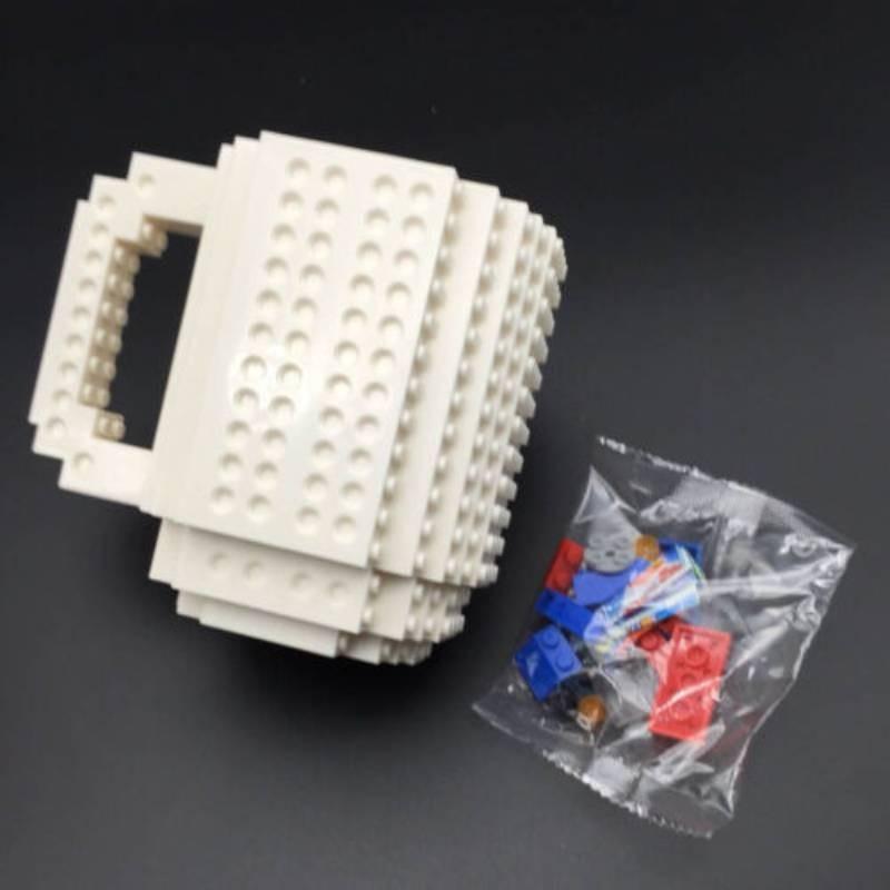 Bunter DIY Bausteinbecher mit 350 ml Fassungsvermögen Plastik-Kaffeetasse im europäischen Stil