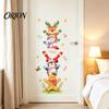 Decorative Holiday Wall Murals Watercolor Christmas Stack?Up Characters Stickers, Removable Self?Adhesive Door Easy Peel Graphics Sticker,