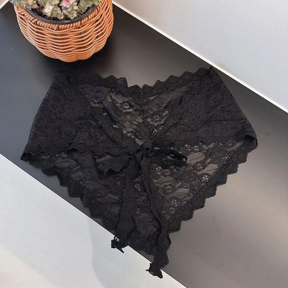 Trendy Lace Half Skirt Flower Embroidery Korean Spring Headscarf Lace Trim Apron Skirt Accessories