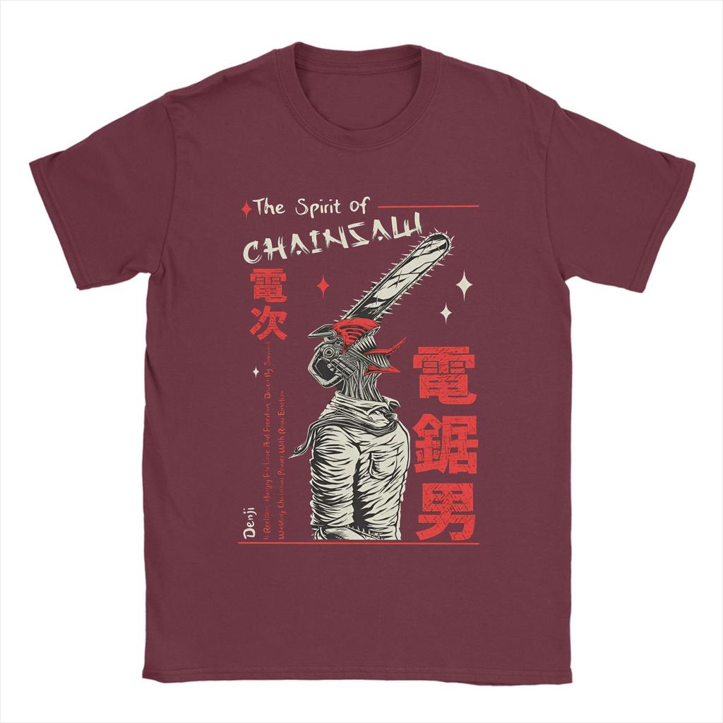 Men's T-Shirt Denji Chainsaw Man Manga Amazing 100% Cotton Tees Short Sleeve  T Shirt Round Neck Clothing Gift
