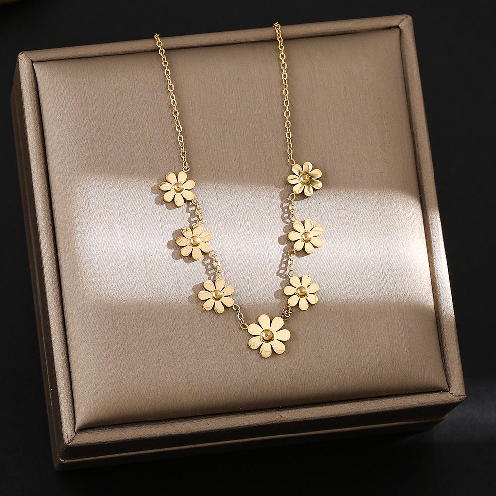 Colier din Oțel Titan Placat cu Aur de 18K, Lanț Claviculă de Înaltă Calitate pentru Femei - Bijuterii care nu se Decolorează