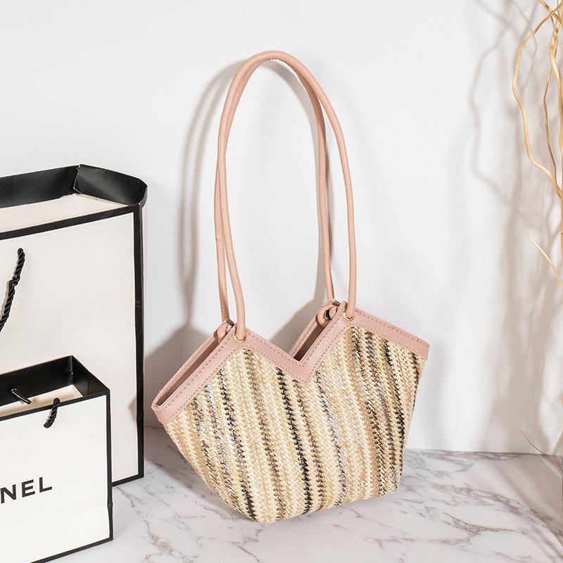 

Повседневная универсальная тканая сумка через плечо в радужную полоску с яркими цветами, женская сумка через плечо one size