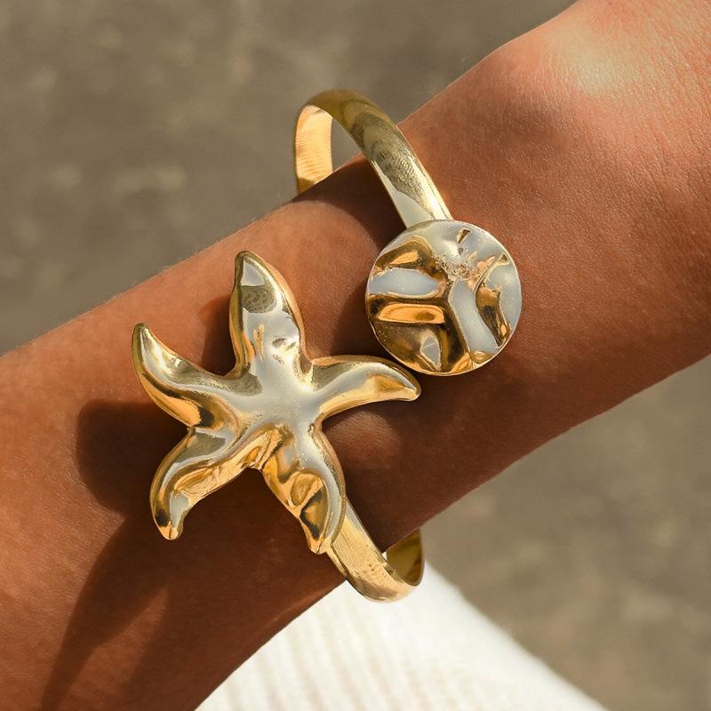 Аксессуары, изогнутый блестящий браслет из CCB от холодного ветра, браслет широкая версия из нерегулярного металла