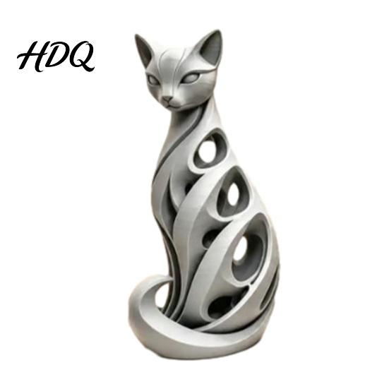 Home Tabletop Decor Spiral Cat Sculpture Resin Ornament Creative Twisted Statue Artistic Decorative Ornaments Desktop for Living Room Bedroom Office