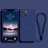 Wrist Lanyard For  Magnetic Silicone Phone Case For For Iphone 17 Air 16 1 14 Plus 13 12 11  Pro Max Wireless Charge Cover