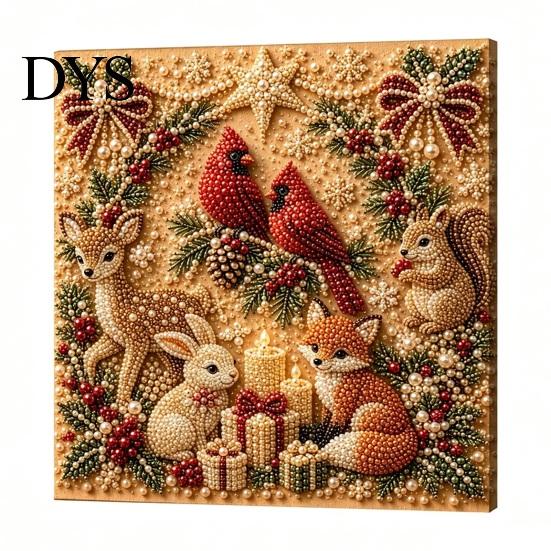 Artistic Leisure Activity DIY Christmas Pearl Painting Kit, Handmade Decorative Art Craft for Unique Holiday Desk Decoration Home Decor, Funny