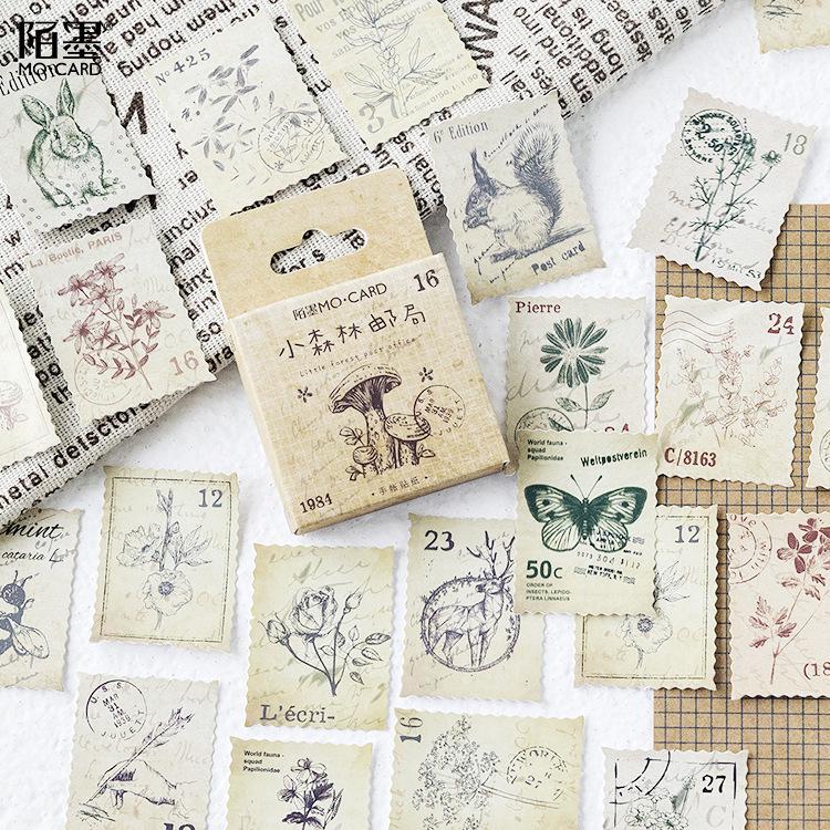 Mò Mò Little Forest Post Office Planner Stickers - Irregular Shape, Boxed Set of 46 Pieces W-TZ-1618