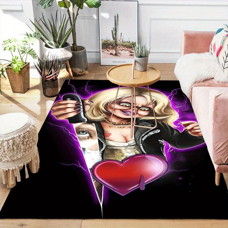 1pc Chucky Pattern Area Rug, Anti slip Non Shedding Stain Resistant Carpet