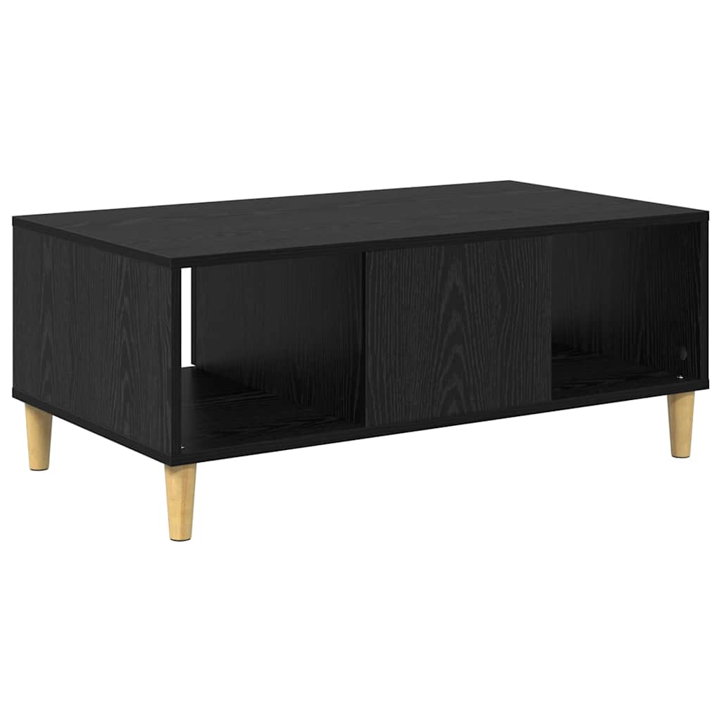 Coffee Table Black Oak Effect 90 X 50 X 26.5 Cm Engineered Wood
