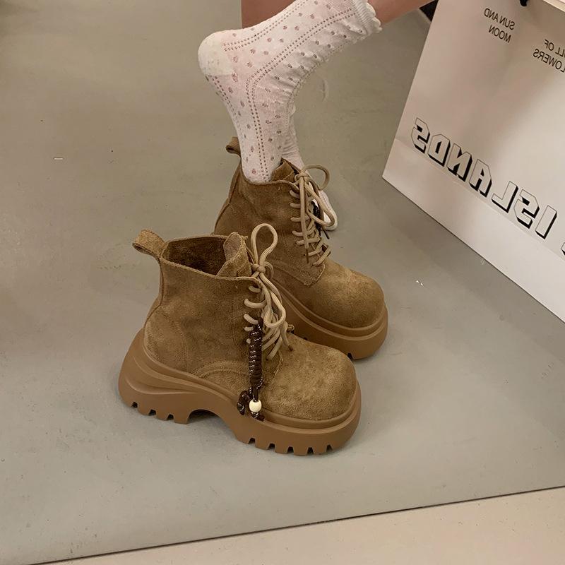 Versatile retro big head locomotive short boots women's new spring and autumn versatile small casual Martin boots
