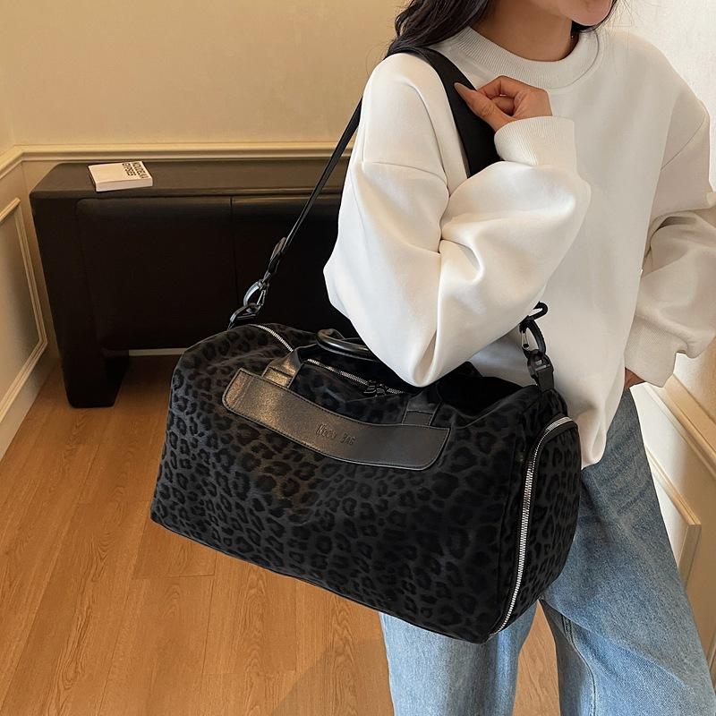 Geantă Sport de Capacitate Mare Imprimeu Leopard Geantă de Voiaj Geantă Fitness Geantă Duffel