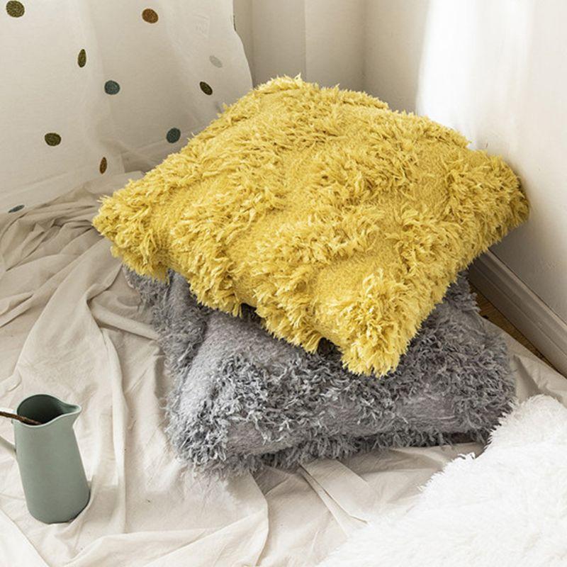 fuzzy yellow pillow