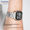 AE1200 Watch Case For Casio 3299 AE-1200WH Stainless Steel Modified Metal Shell with Waterproof Ring Black Silver Watch Case