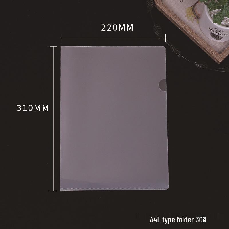 Transparent Waterproof A4 L-Shaped Document Folder with Single Clip