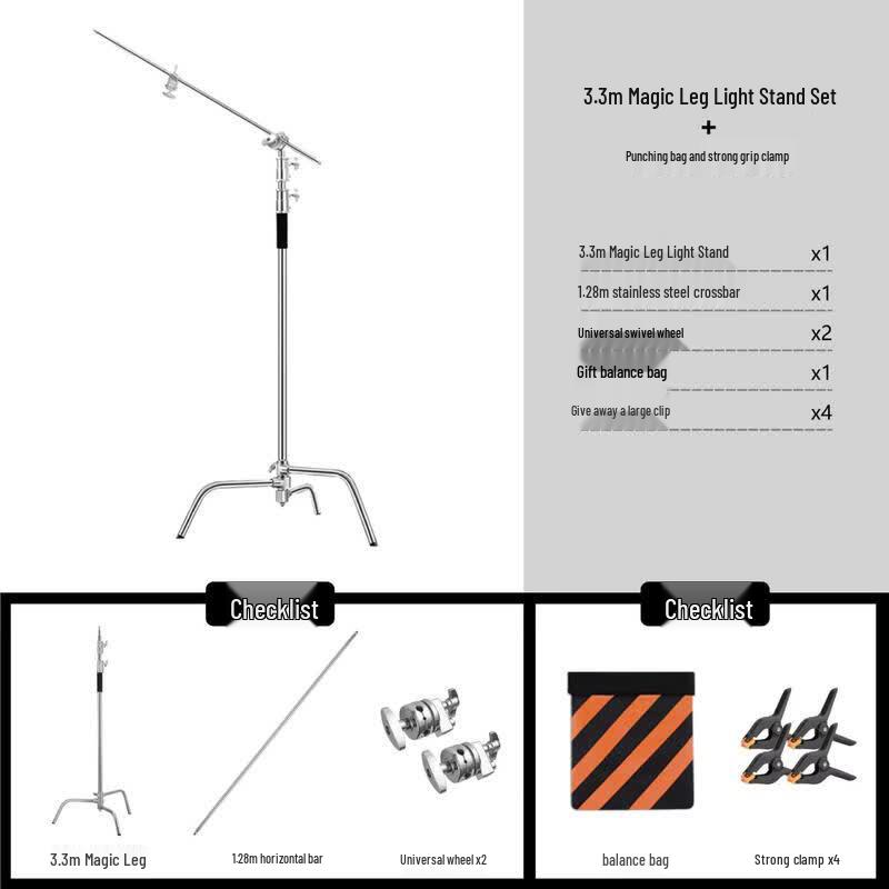 OLOEY 3.3m Magic Leg Light Stand Set