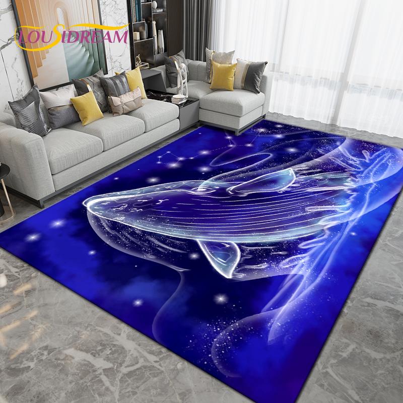 

Океан Підводний світ Риба Дельфін Восьминіг Килимок, килимок для вітальні, спальні, дивана, кухні, ванної кімнати Нековзкий килимок 70x100cm