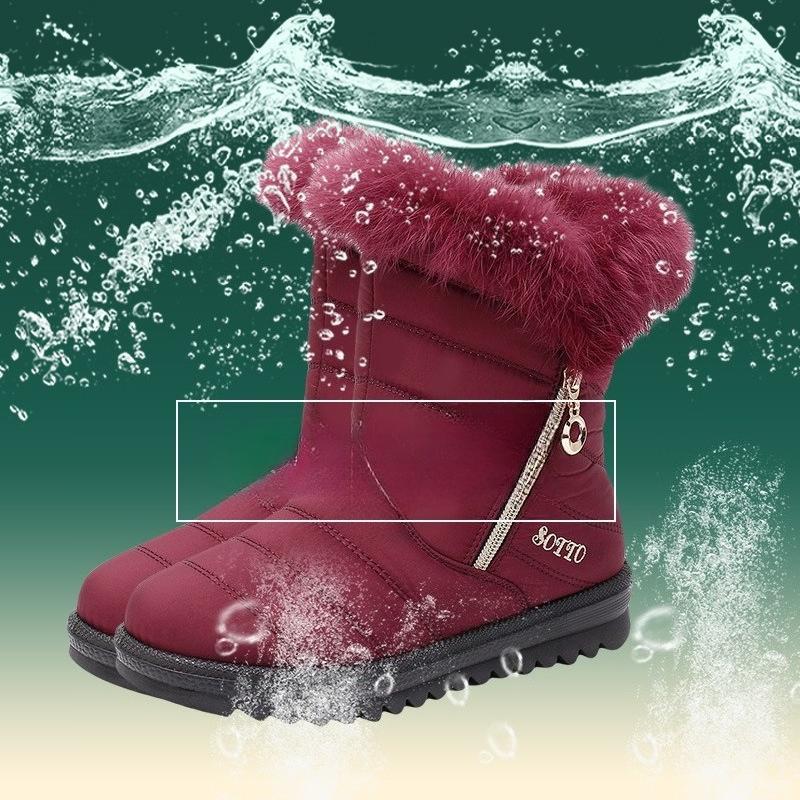 Waterproof Snow Boots Women 2026 New Non Slip Faux Fur Winter Short Boots Zipper Plush Comfort Warm Ankle Boots Botas Para Mujer