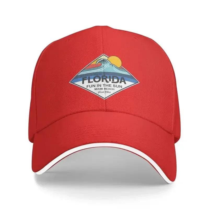 

Punk Florida Miami Seaside Beach Sun Baseball Cap for Men Women Breathable Dad Hat Outdoor One Size