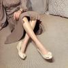 Schuhe für Damen 2026 Mode Sommer Neu Schmaler Ausschnitt Damen High Heels Runde Spitze Keilabsatz Schmetterlingsknoten Damenschuhe