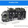 6-in-1 Military Truck Vehicle Alloy Toy Set Alloy Transport Truck with 6 Alloy Vehicles Detachable Front Car Ornament Birthday Gift for Kids