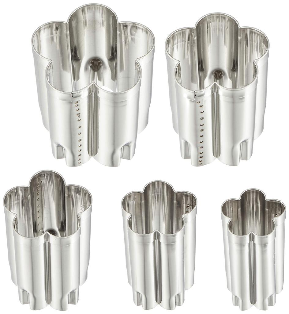 Endo Shoji Commercial Handmade Cake Cutter (Set of 5) Shark Cherry Blossom Design, 18-8 Stainless Steel, Made in Japan, BNK09003
