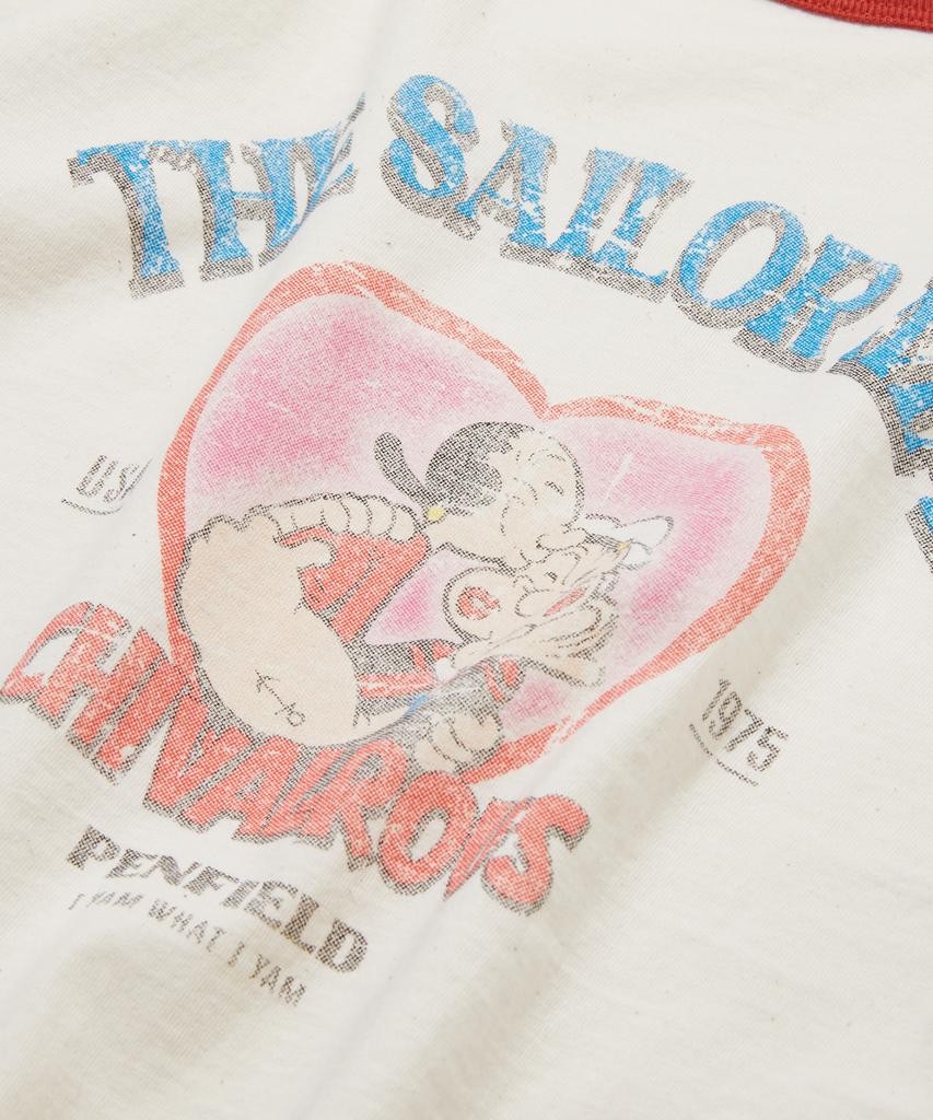 PENFIELD Vintage Series Chivalrous Engraved Ringer Short Sleeve T-Shirt Ivory_Fs2Kt45U