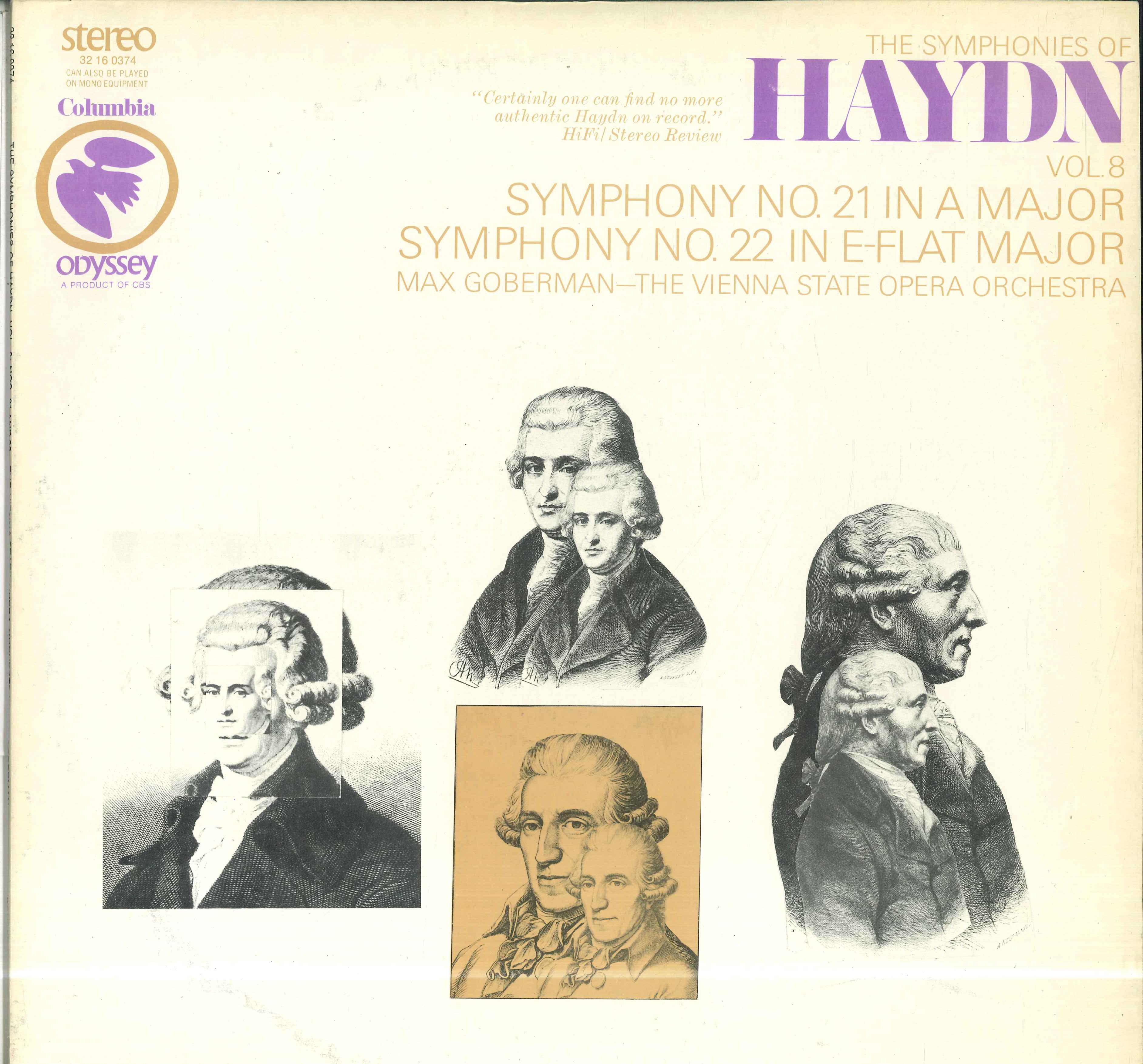 LP Record MAX GOBERMAN VIENNA STATE OPERA OR  Symphonies Of Haydn Vol8  Symphony 32160374 ODYSSEY US Classical Used