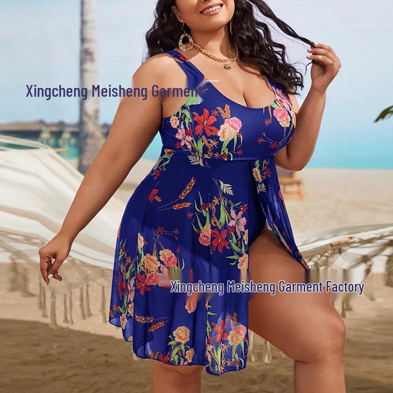 2024 European-American Sexy Backless Plus Size Slimming One-Piece Swimsuit for Women