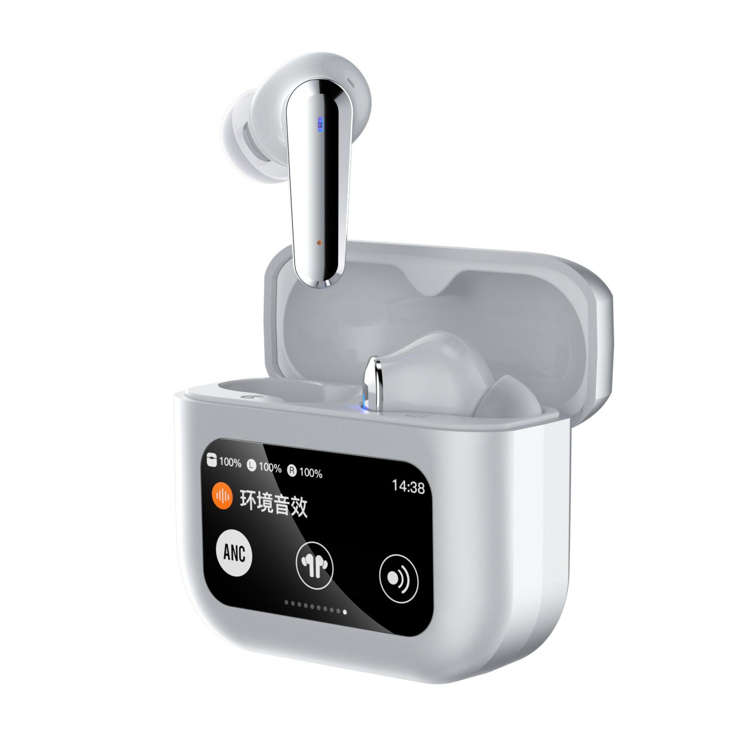 

Новая многофункциональная цветная ЖК-гарнитура с долгим сроком службы, беспроводная Bluetooth-гарнитура с активным шумоподавлением ANC и водонепроницаемая белый