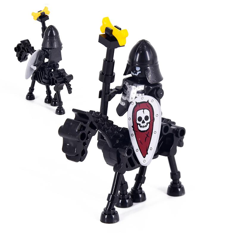 MOC Medieval Skeleton Centaurs Knights Mini Action Figures Building Blocks Roman Horse Soldier Bricks Toy for Children XMAS Gift