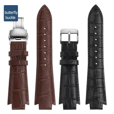 Pulseira de relógio clássica de couro de vaca com ponta convexa de 24x14 mm 1853 para Tissot T60 Strap Belt L875/975K Series Watch Strap Accessories
