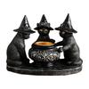 1PC Halloween Resin Candle Holder with Ghost, Witch, Cat Theme - Home Decor for Desktop/Living Room - Unique Gift for Friends