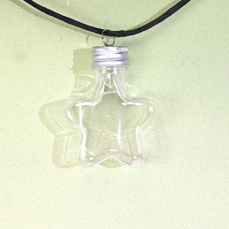 Hanging Clear Plastic Storage Bottle Wall Mountable Bottle for Jewelry Earrings Rings Portable Decorative Container