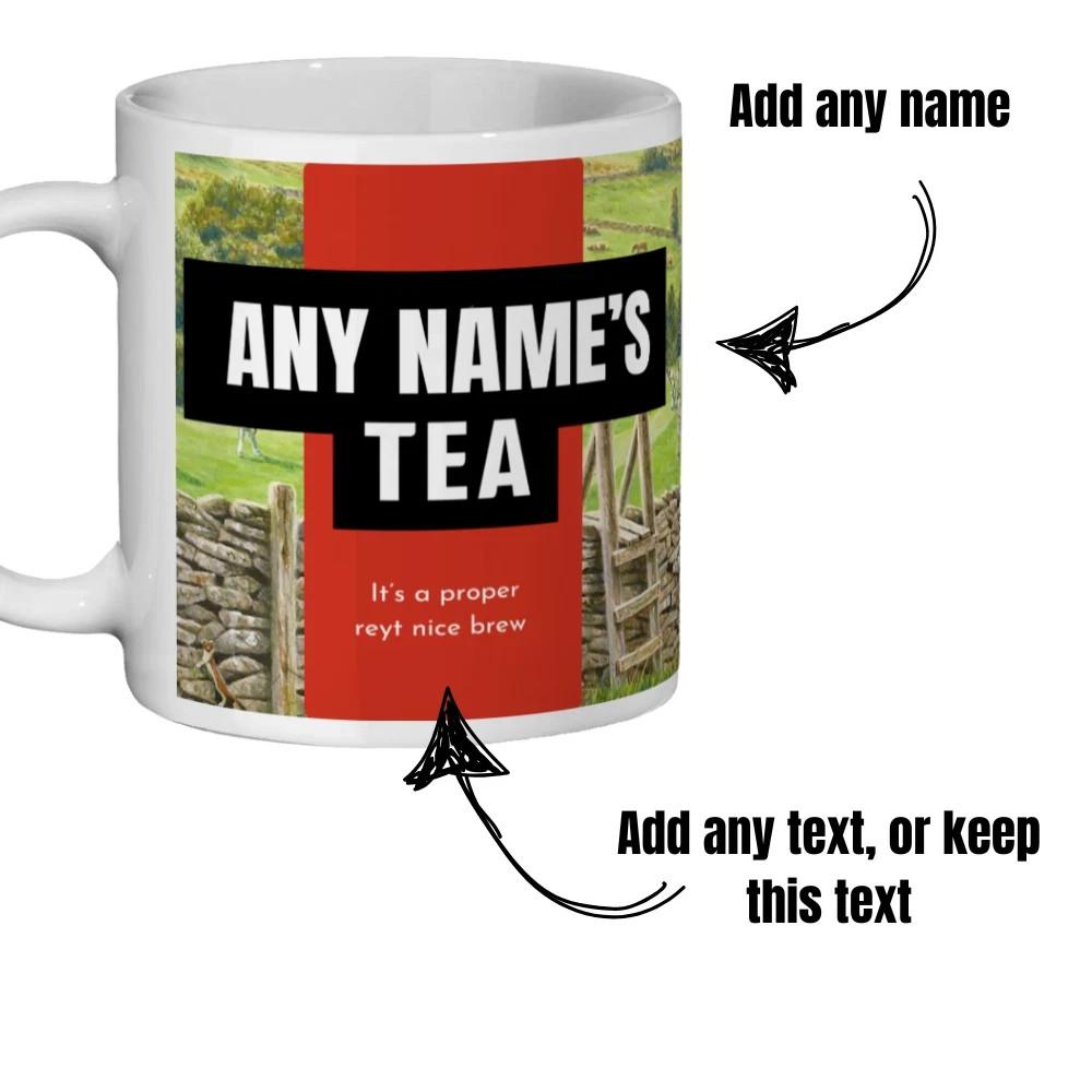 Yorkshire Tea Mug Personalised Name Gift Funny Cup Birthday Mothers Fathers Day L