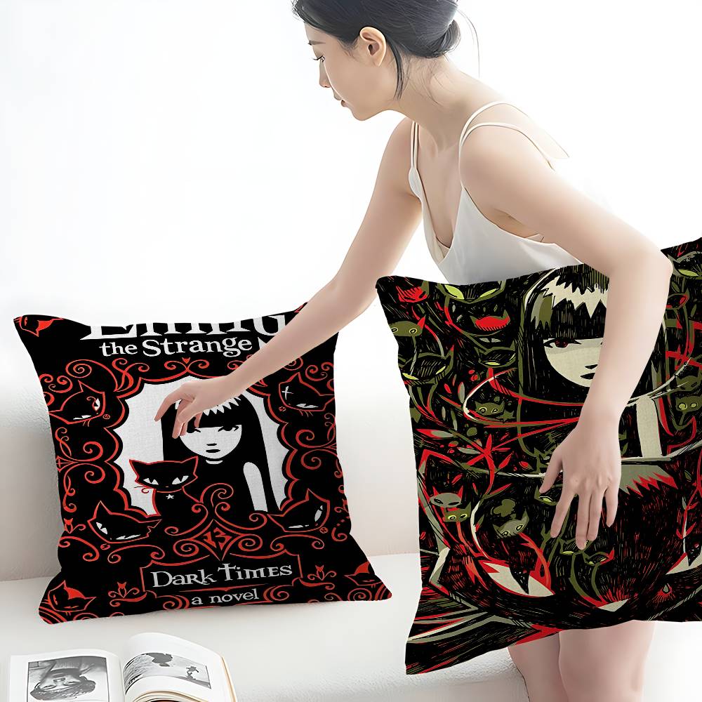 Comics Emily The Strange Classic Vintage Cushion Cover Decorative Pillow Sofa Home Decor Case Pillow Cases