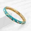Traditional Hollow Out Flower Bangle Enamel Women's Hand Bracelet  Jewelry Gifts