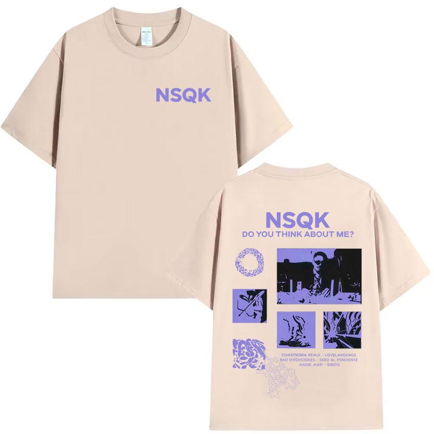 Rapper Nsqk Tour Do You Think about Me Harajuku Print Tshirt Hipster Mens Oversized Tee Shirt High Quality Loose Pop Y2K Tshrit