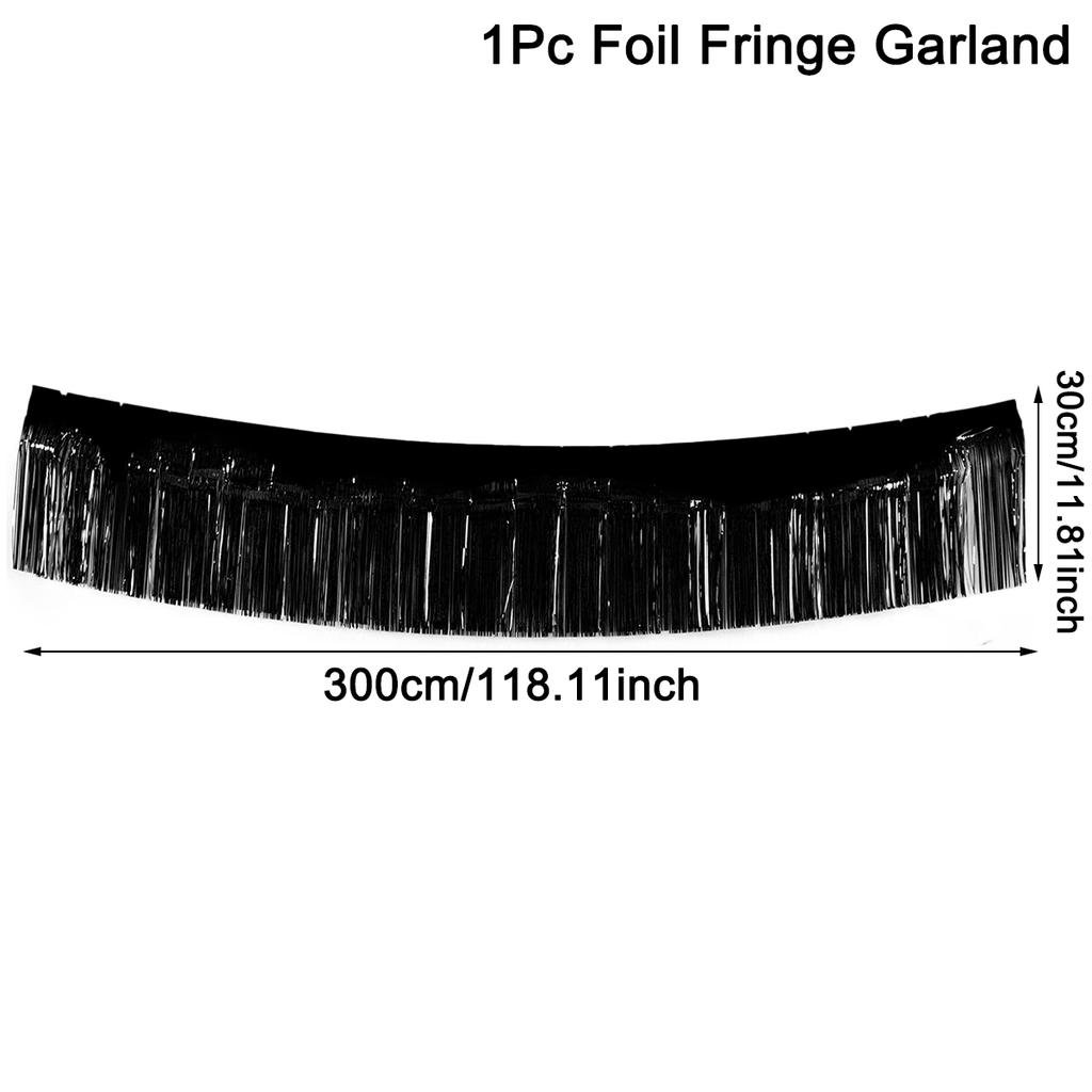 30x300CM Party Backdrop Foil Fringe Garland Metallic Tinsel Streamers Banner Hanging for Birthday Wedding Christmas Decorations